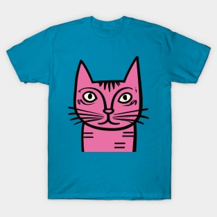 Quirky Pink Cat T-Shirt